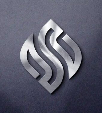 free 3d metal logo mockup